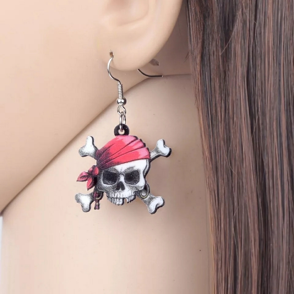 Halloween Day Of The Dead Dangle Earrings - Picture 2 of 6